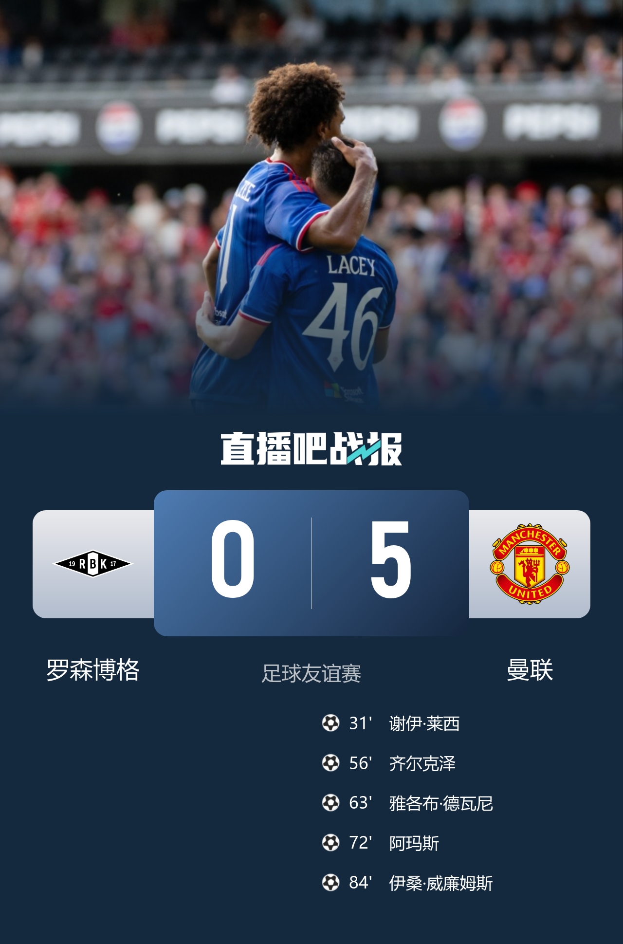 热身赛曼联5-0罗森博格,齐尔克泽传射建功 热身赛曼联5-0罗森博格,齐尔克泽传射建功